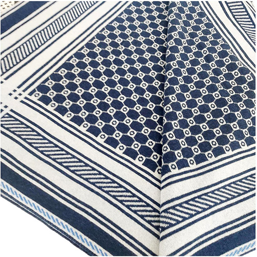 Плед жаккард &laquo;G&raquo; (белый и т.синий)