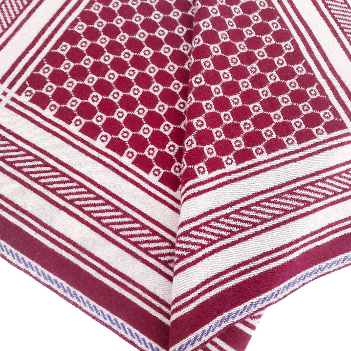 Плед жаккард &laquo;G&raquo; (св.розовый и бордо)