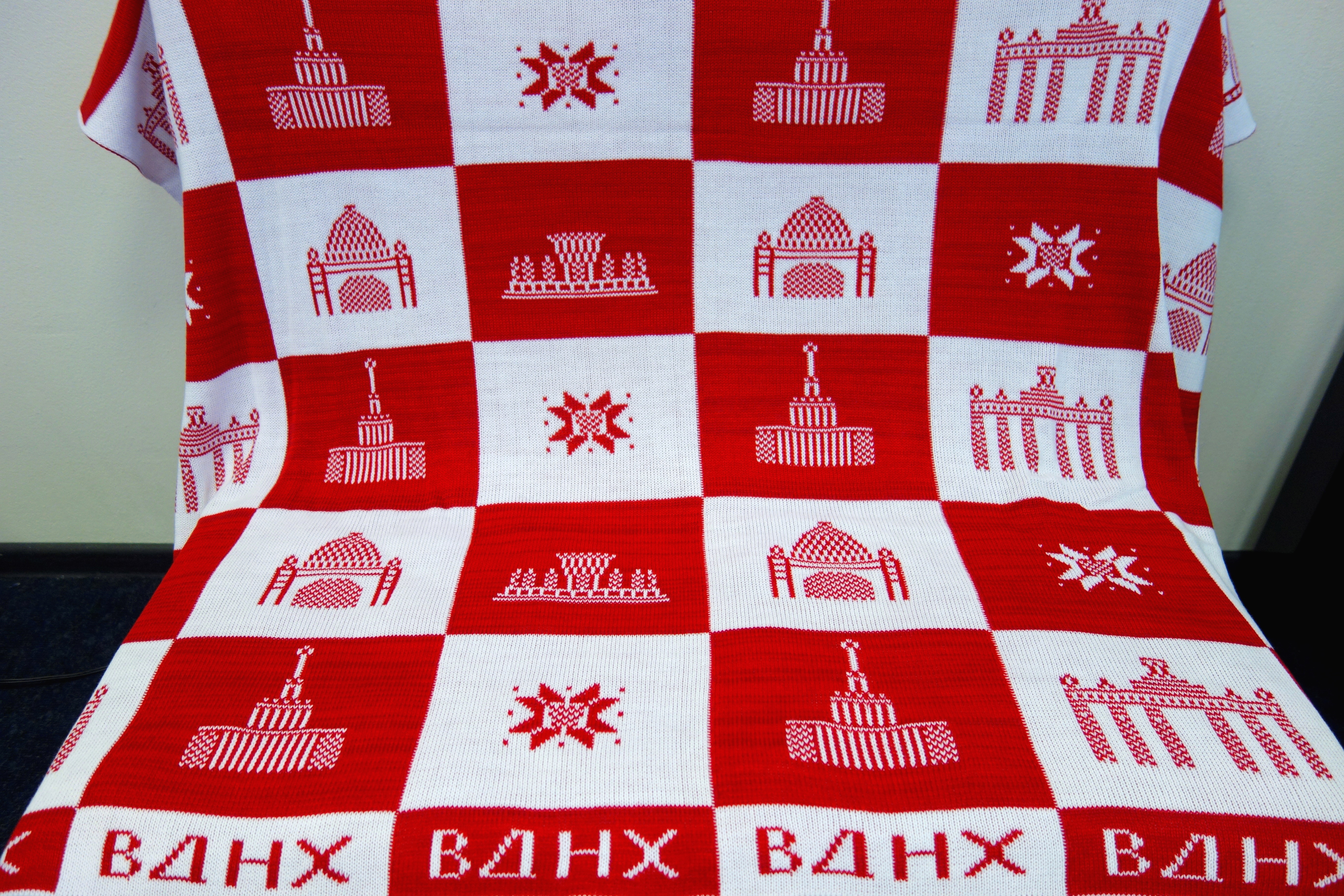 Плед жаккардовый 2 цвета с логотипом